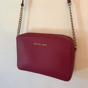 Michael Kors Red Jet Set Travel Crossbody